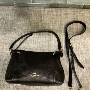 Coach Scout Hobo Black Pebbled Leather CrossbodyShoulder Bag.
